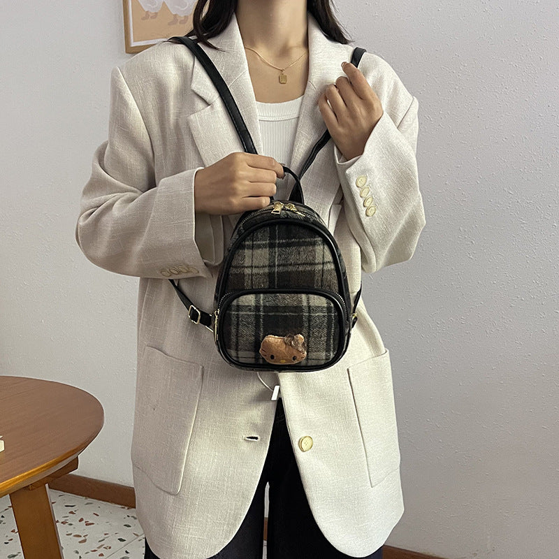 Korean Style Niche Mini Preppy Woolen Bags