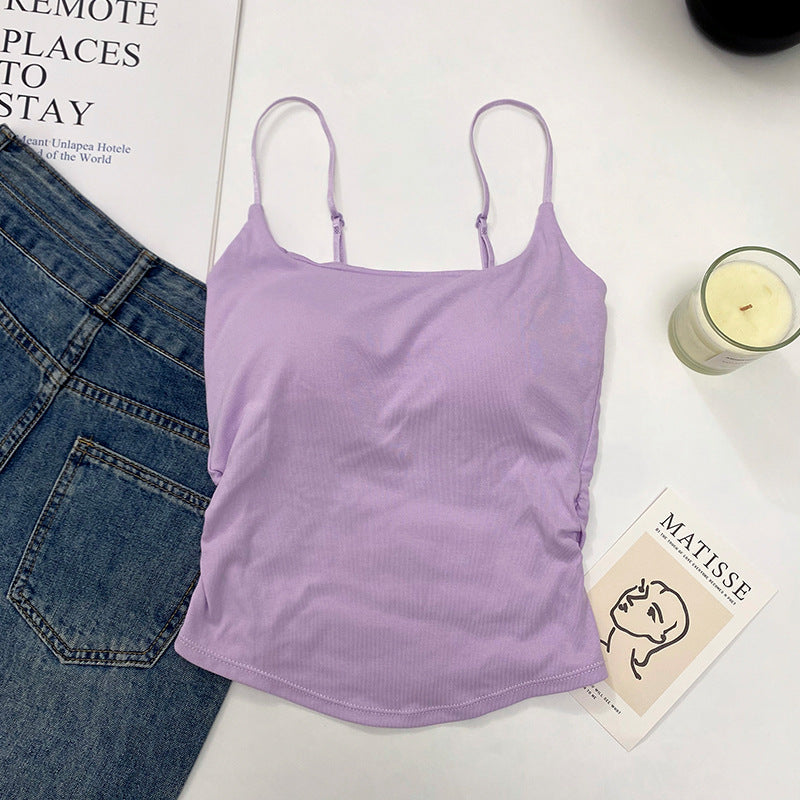 Women's Korean Style Spaghetti Strap Camisole Thin Outer Wear Underwear Tanks Camis