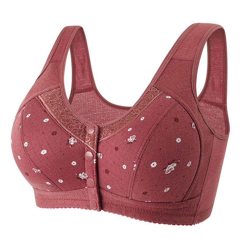 Women's Front Buckle Cotton Vest Underwear Mark Bras