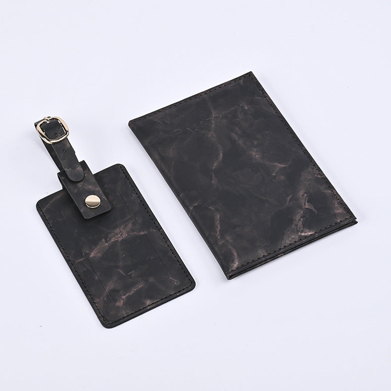 Colorful Marble Passport Cover Boarding Pass Card Holder