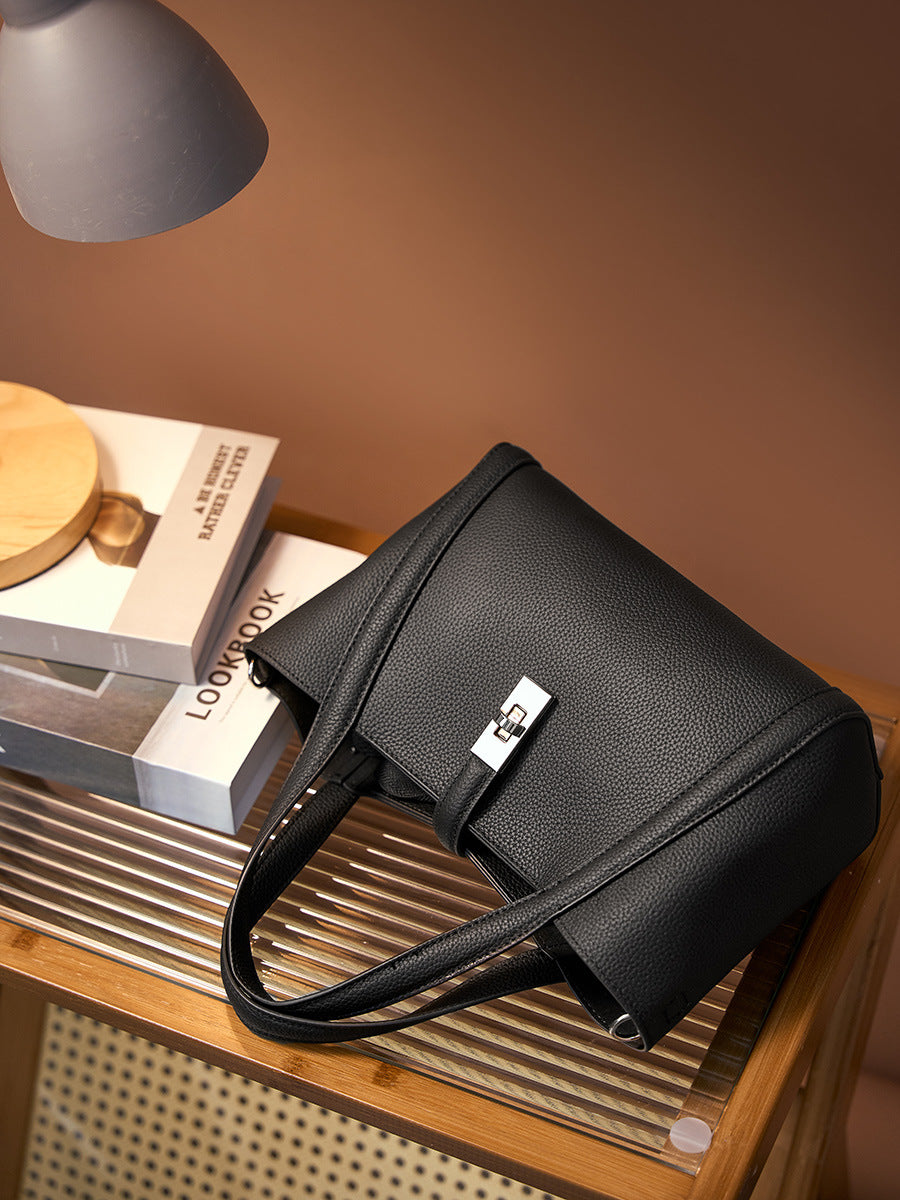 Women's Vegetable Basket Layer Cowhide Large Capacity Handbags