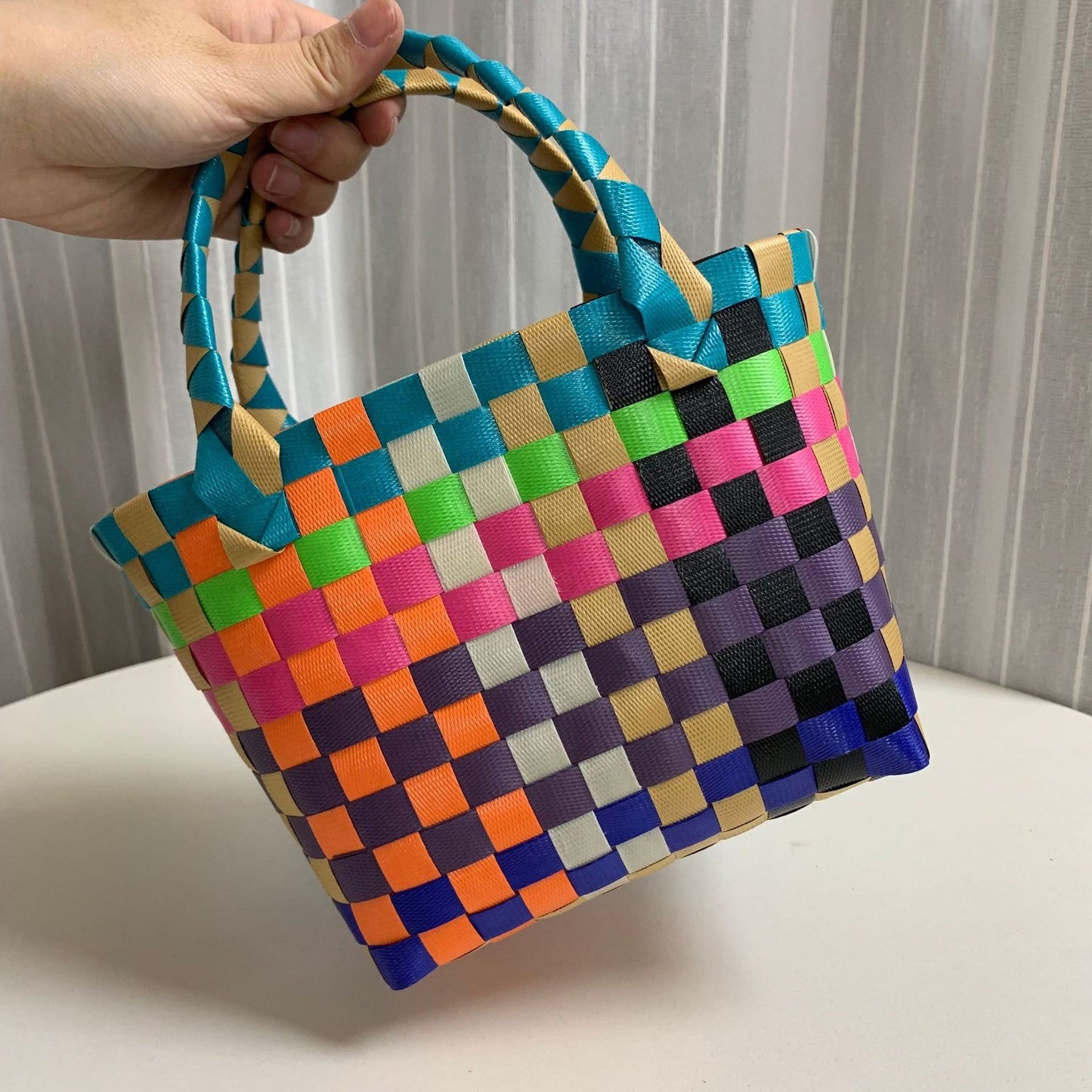 Women's & Children's & Woven Vegetable Basket Beach Colorful Handbags