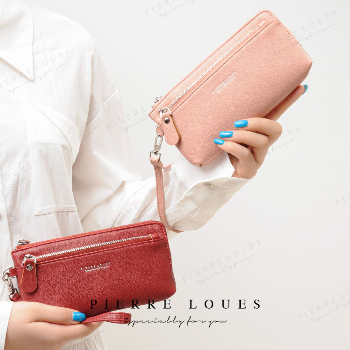 Women's Long High-grade Mobile Fashion Double Zipper Bags