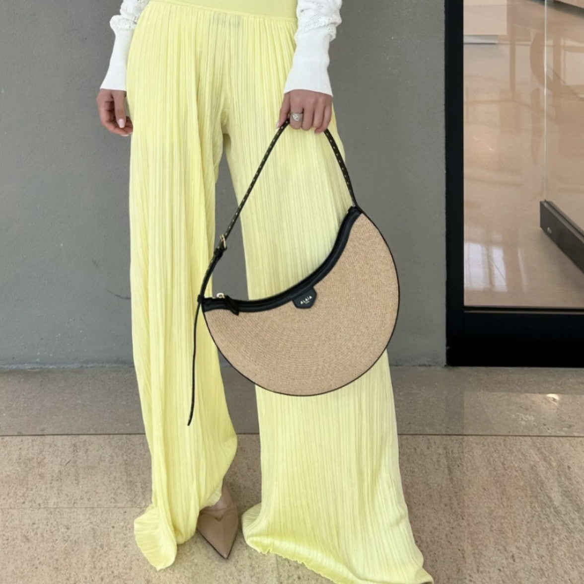 Straw Fashion Authentic Leather Weave Selenodont Bags