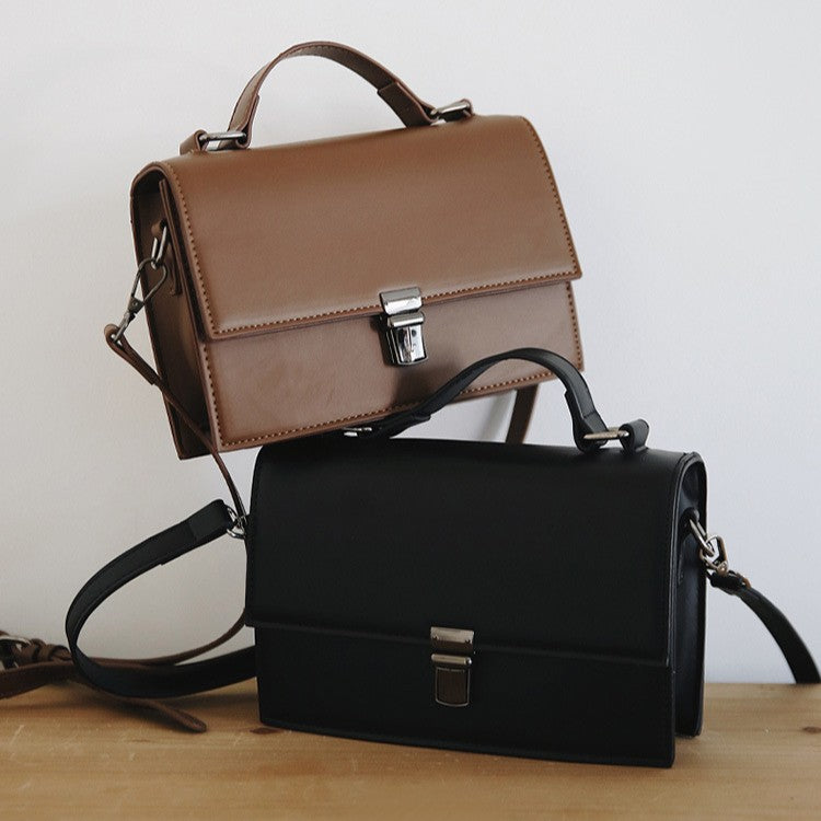 Stylish Men's Fashion Commuting Texture Box Women's Shoulder Bag