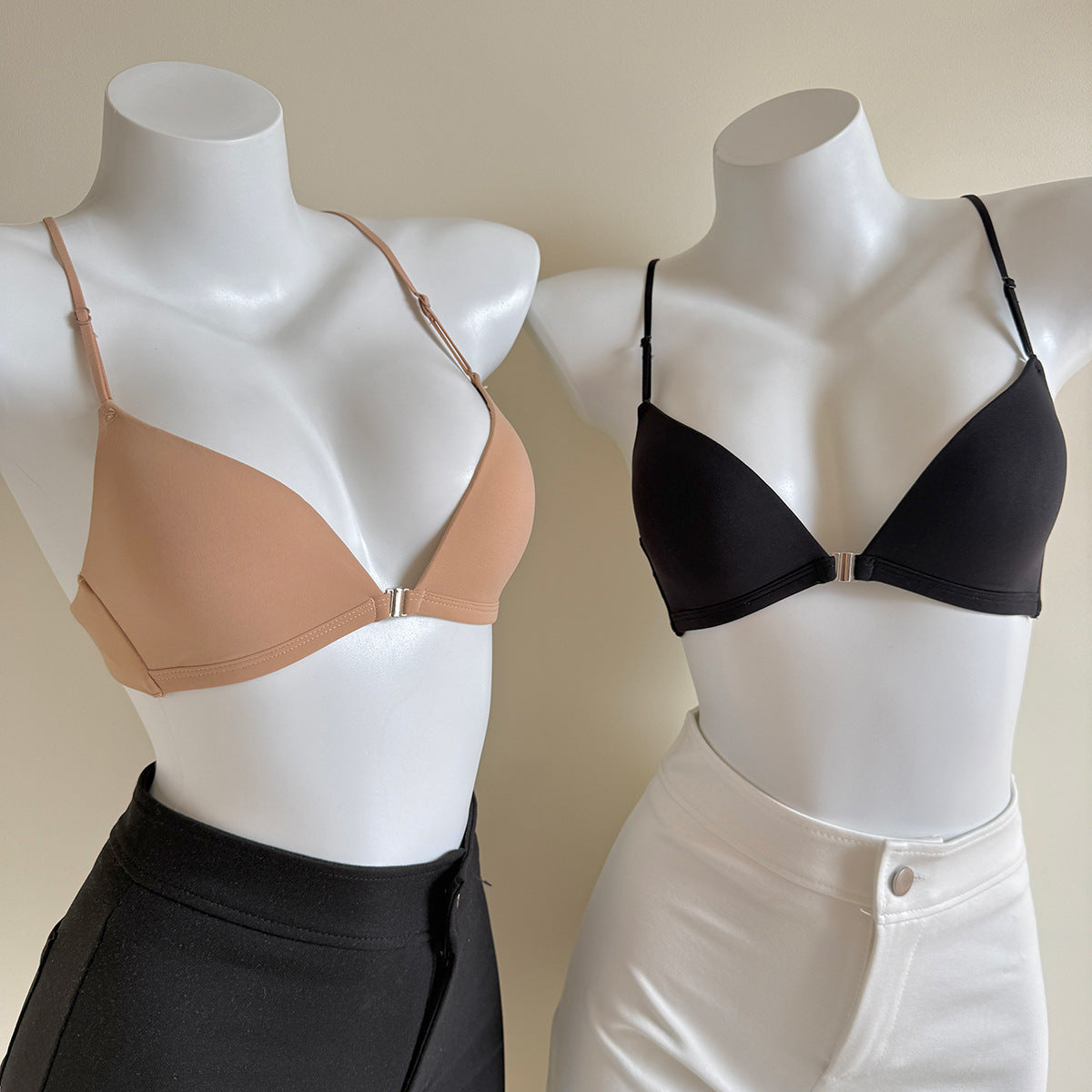 Women's Belt Beauty Back Front Buckle Seamless Underwear Wireless Everyday Bras