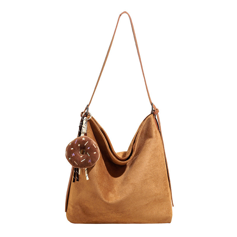 Women's Suede Simple Fashion Leisure Commute Retro Large Women's Shoulder Bag