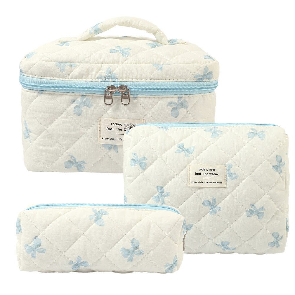 Large Capacity Portable Floral Cosmetics Storage Cosmetic Bags