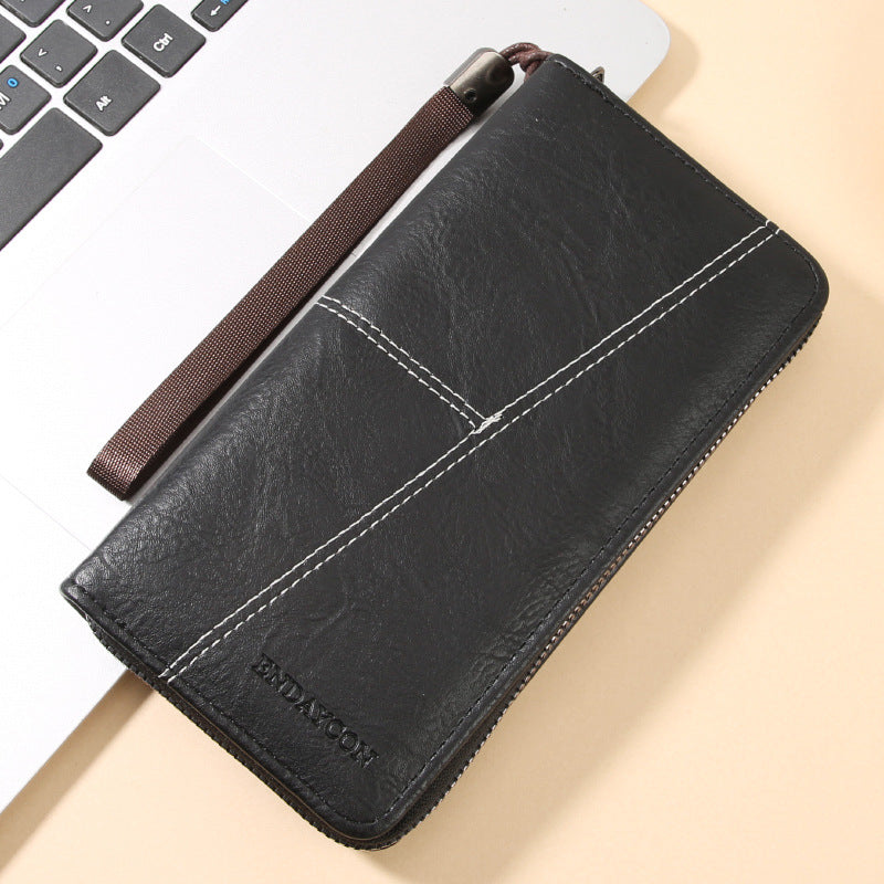 Men's Long Multiple Slots Large Capacity Zipper Phone Bags