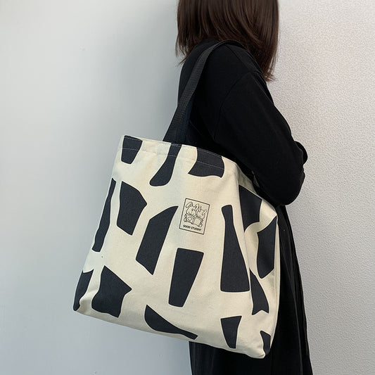 Female Class College Book Holding Korean Style With Zipper Artistic Shoulder Bags