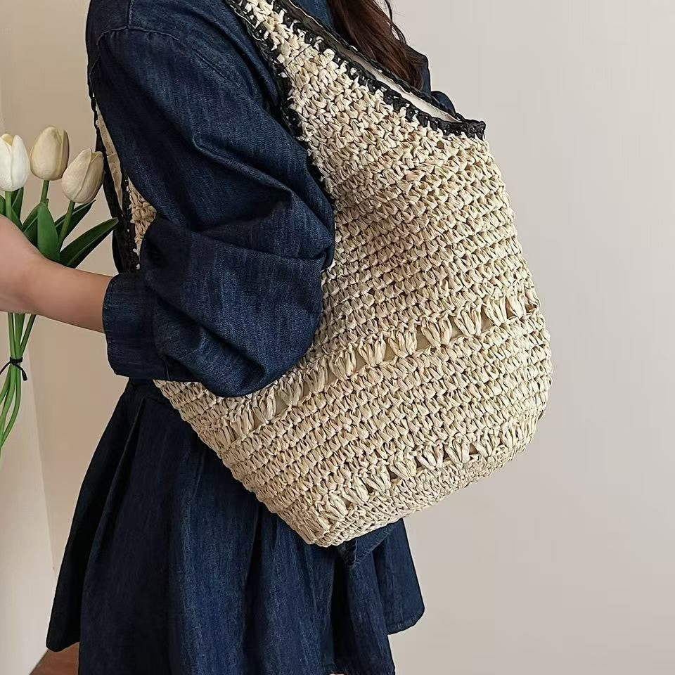 Women's Hollow Woven Large Capacity Seaside Vacation Handbags