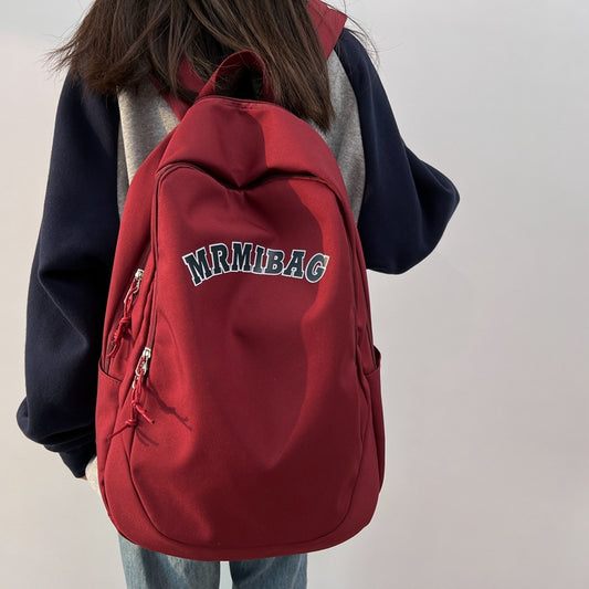 Women's Retro Alphabet Solid Color High And Backpacks