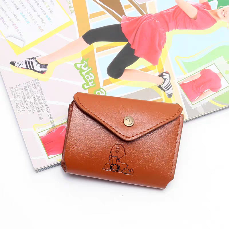 Magazine Appendix Snoopy Cartoon Unisex Leather Ladies Wallet