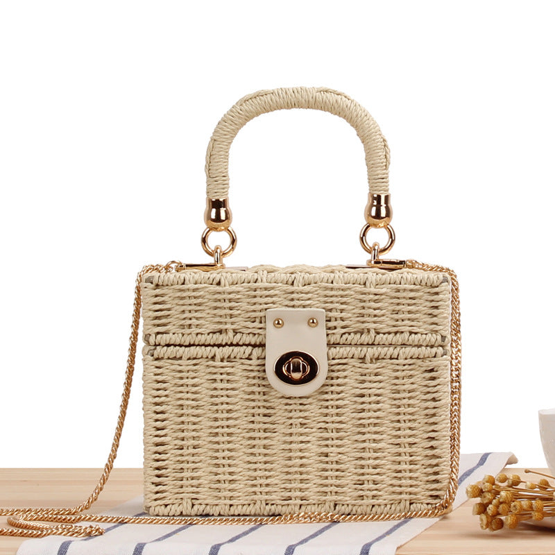 Stylish Classic Style Leisure Woven Box Shoulder Bags