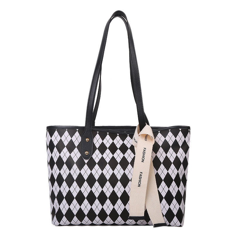 Women's Textured Plaid Korean Fashion Personalized Women's Shoulder Bag