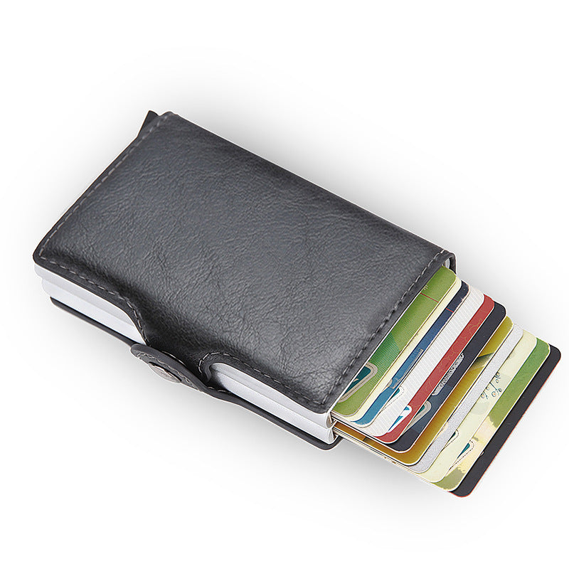 Automatic Aluminum Alloy Carbon Fiber Clamp Card Holder
