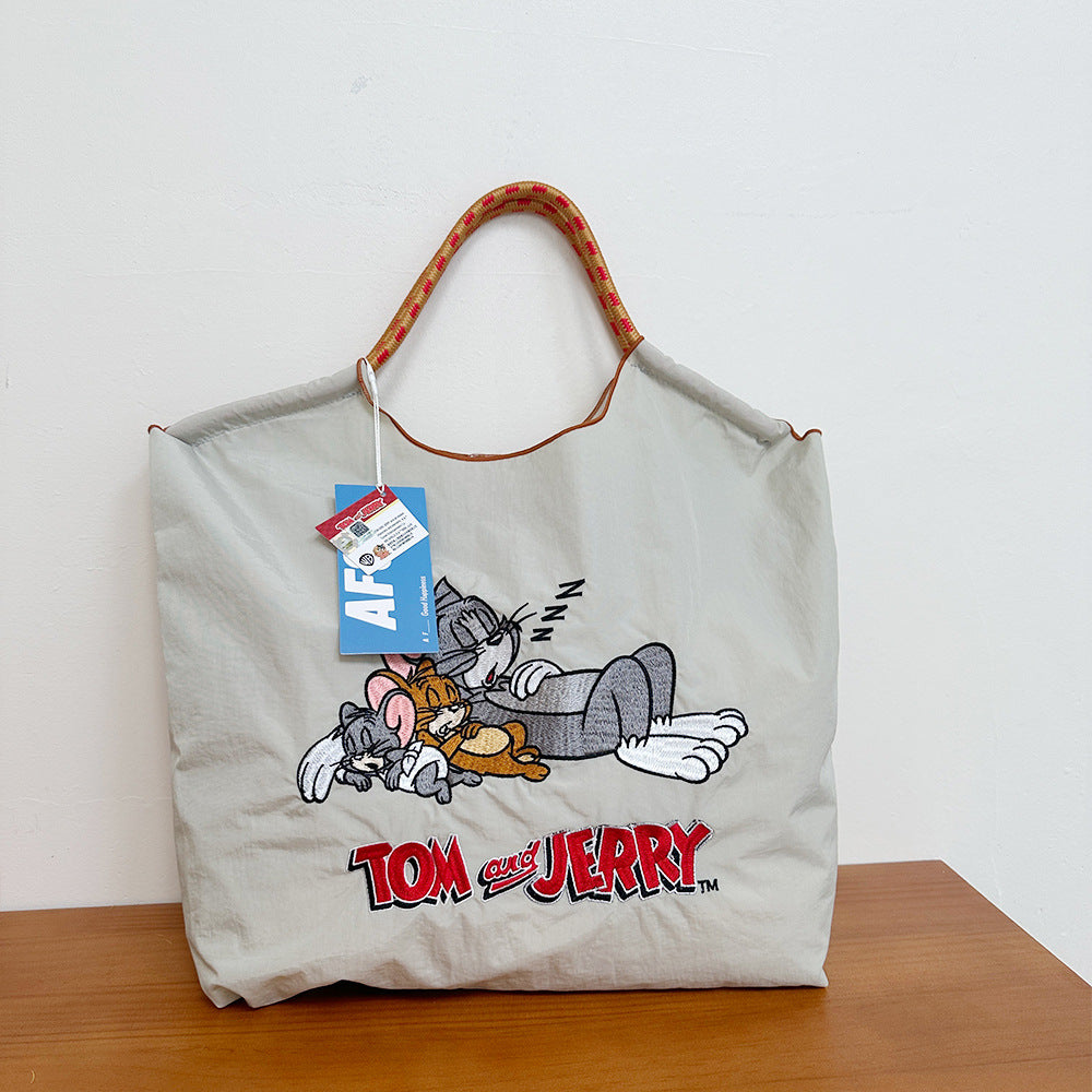 Authorized Embroidered Shopping Female Cartoon Fashion Portable Shoulder Bags