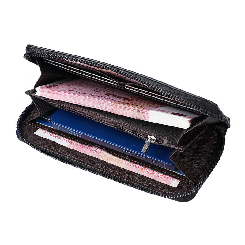Men's Zipper Large Capacity Clutch Mobile Business Men's Wallets
