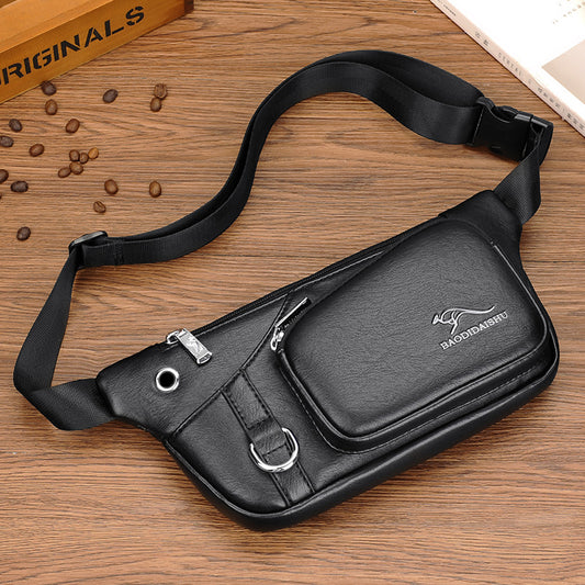 Men's Kangaroo Large Capacity Multifunctional Authentic Leather Men's Waist Packs