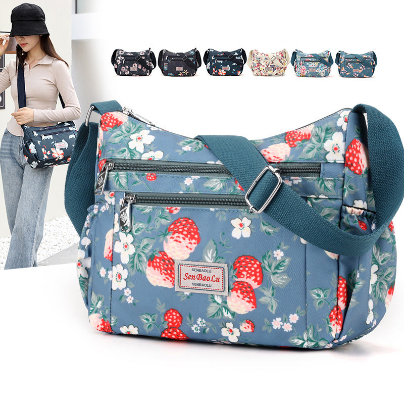 Women's Large Capacity Nylon Mother Printed Women's Shoulder Bag