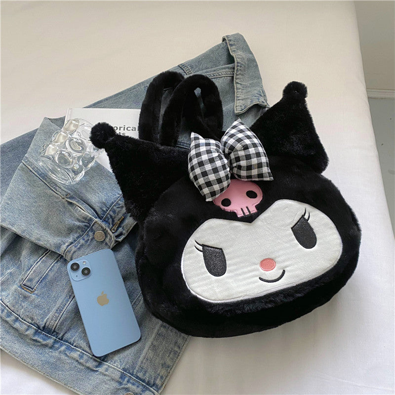 Super Cute Sweet Plush Single Rabbit Cartoon Large Handbags