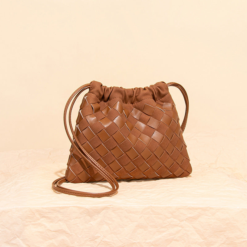 Women's Matte Stitching Woven Garbage Pleated Cloud Women's Messenger Bag