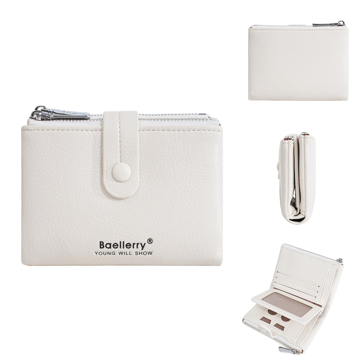 Women's Zipper Multiple Slots Large Capacity Short Ladies Wallet