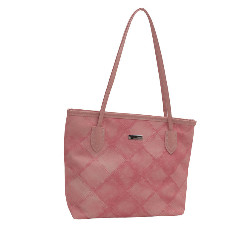 Women's Simple Rhombus Large Capacity Texture Pendant Summer Western Style Women's Shoulder Bag
