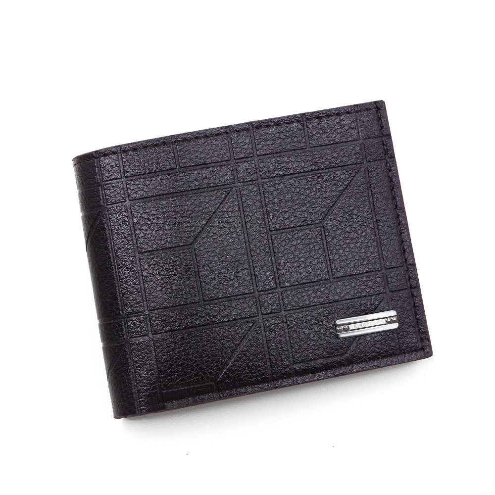 Men's Fashion Green Plaid Horizontal Soft Leather Large Capacity Men's Wallet