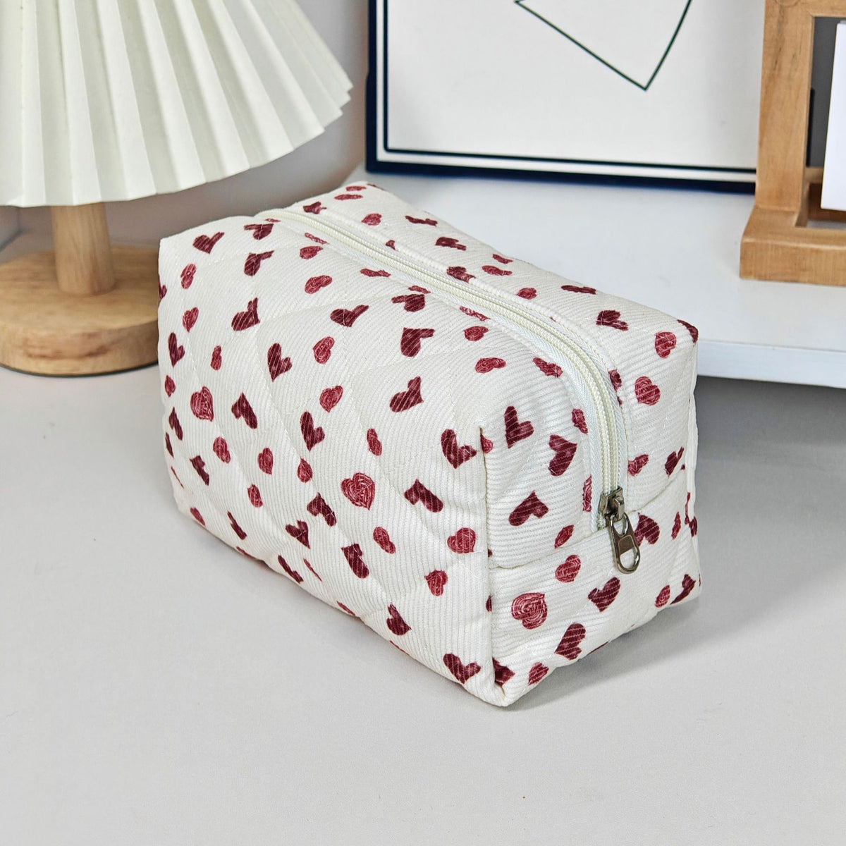 Bear Printing Vertical Large Capacity Portable Pillow Cosmetics Makeup Bag