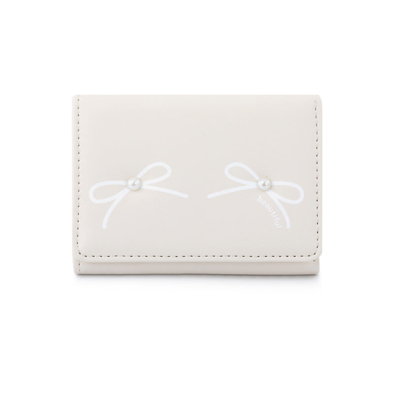 Women's Summer Bowknot Outing Cute Pearl Ladies Wallet