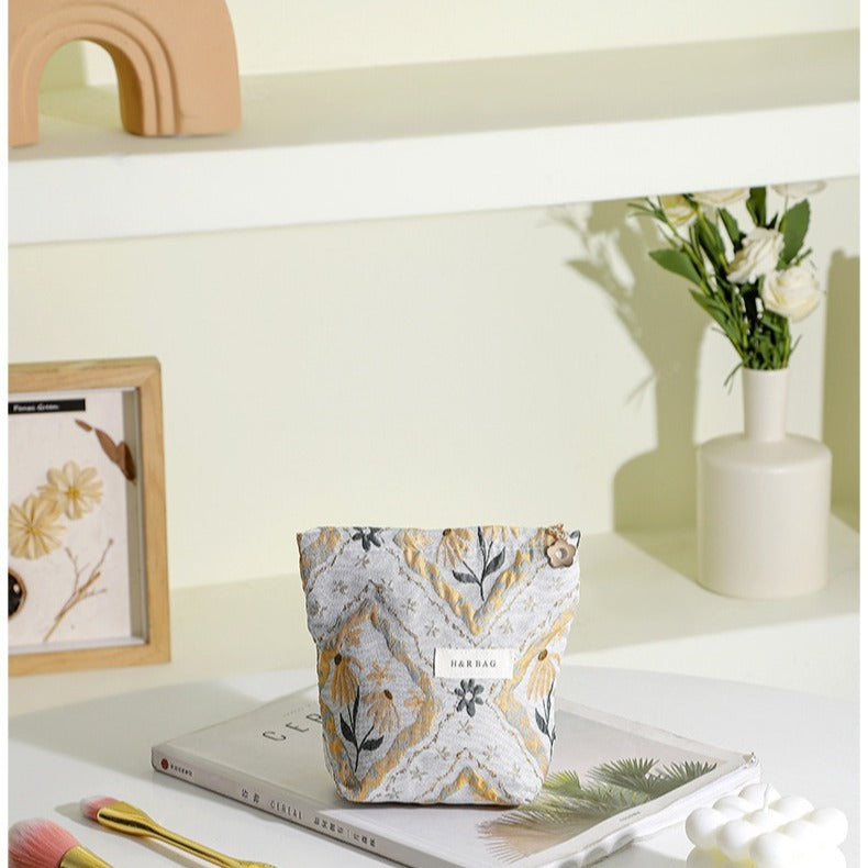 Jacquard Portable Large Capacity Skin Care Handbags