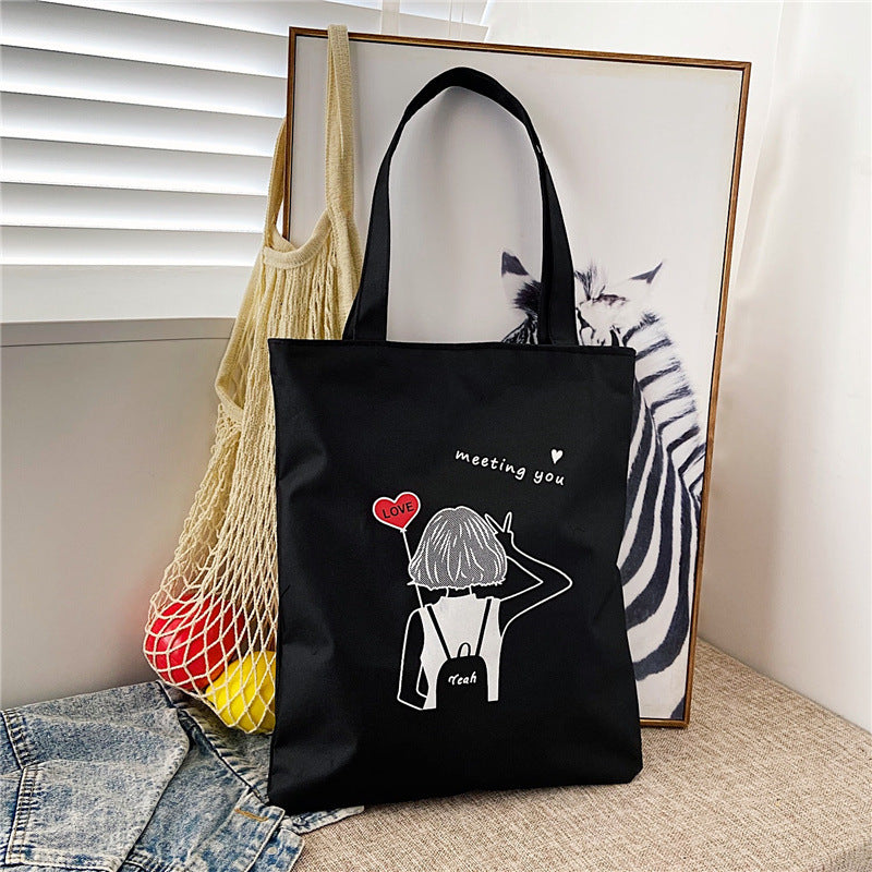 Women's Canvas Creative Korean Artistic Tuition Handbags