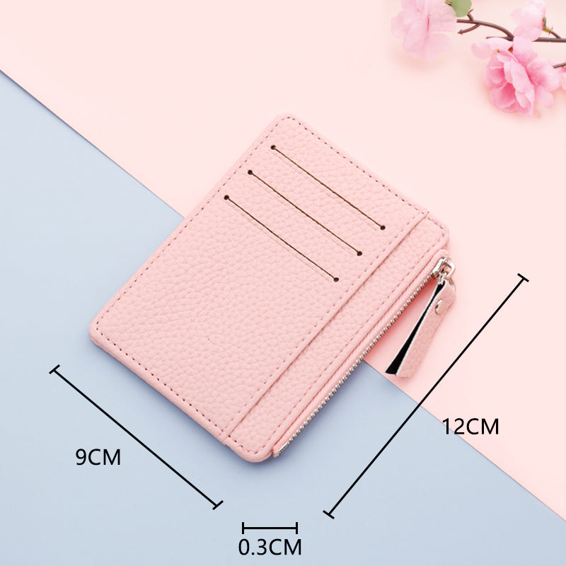 Korean Zip Candy Color Bus Bank Card Holder