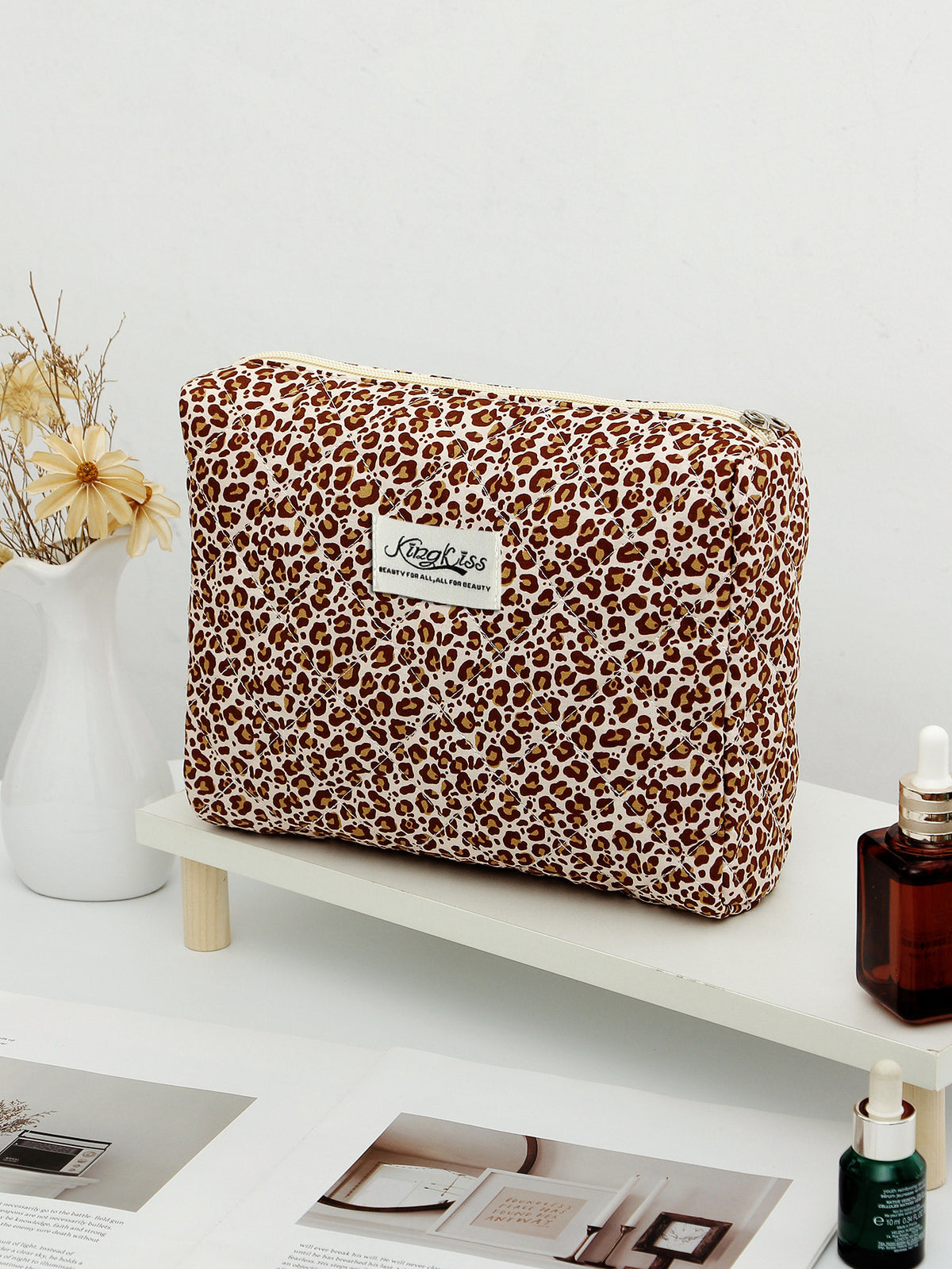 Cloth Liner Good-looking Cute Love Quilted Large Capacity Wash Cosmetic Bags