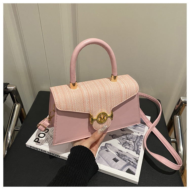 Women's Simple Stitching Letters Large Capacity Fashion Retro Women's Shoulder Bag