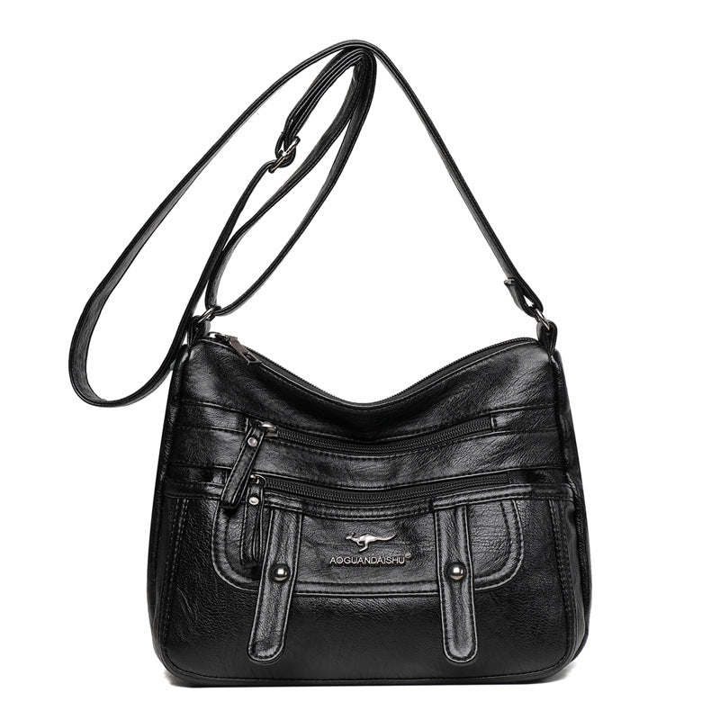 Women's Soft Leather Textured Fashion Large Capacity Shoulder Bags