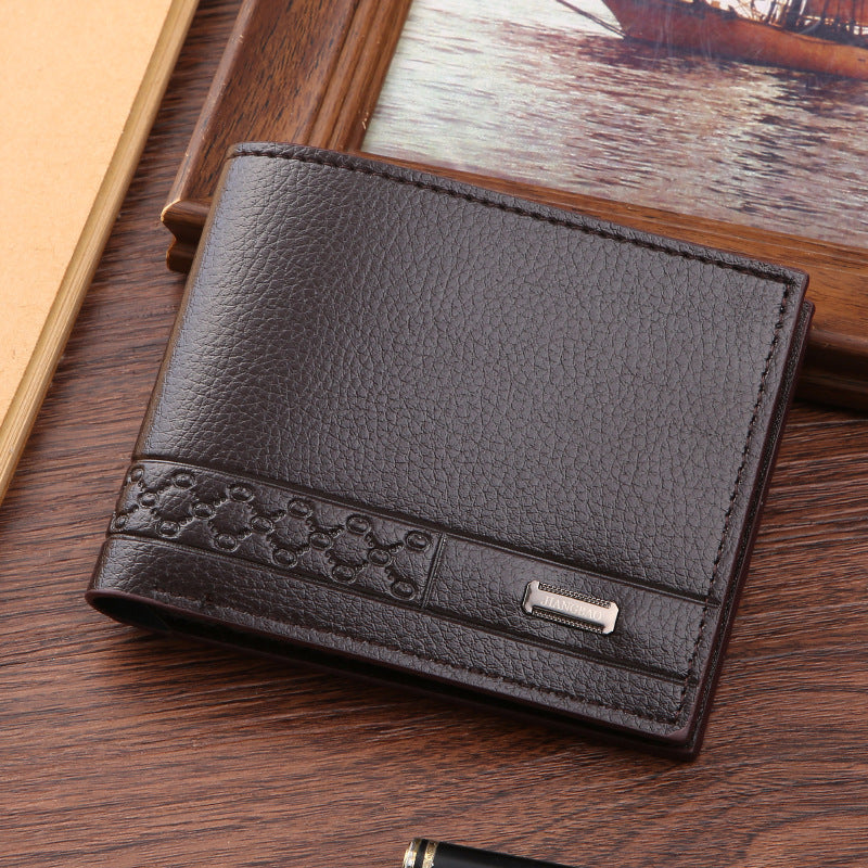 Men's Short Large Capacity Business Blue Soft Men's Wallets