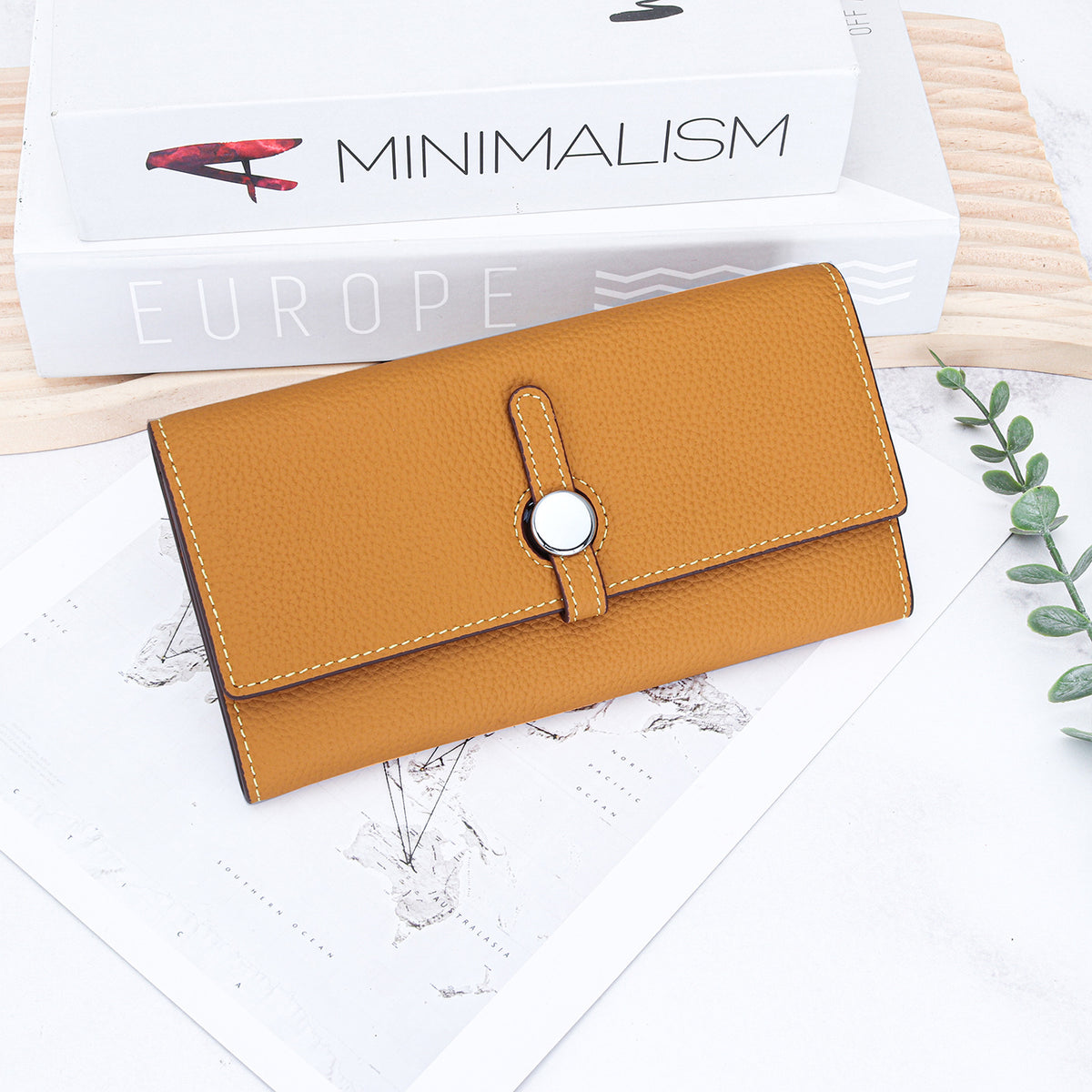 Women's Fashion Long Genuine Leather Design Clutch Large Ladies Wallet