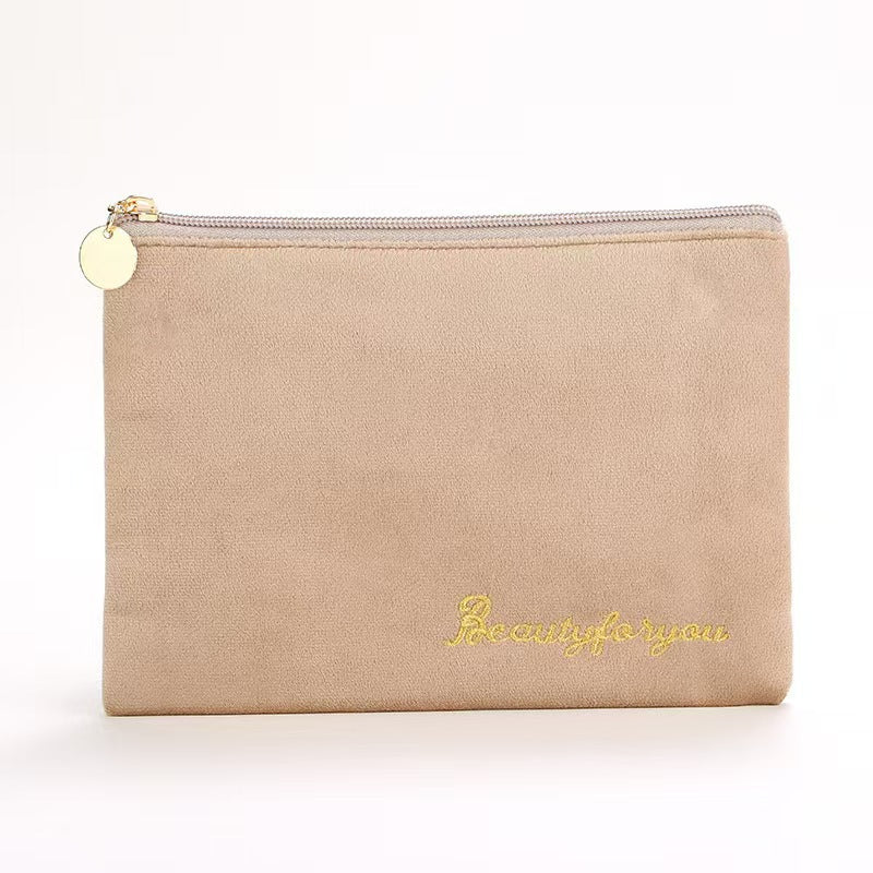 Plush Good-looking Storage Flannelette Large Capacity Embroidery Cosmetic Bags