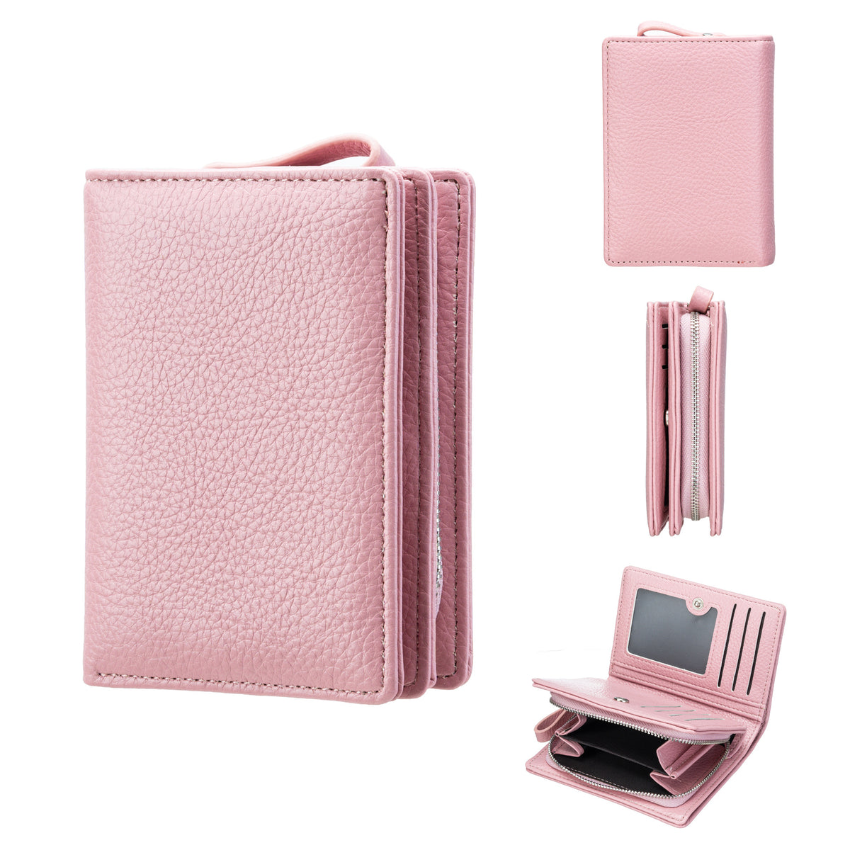 Women's Color Lychee Pattern Multiple Slots Soft Leather Ladies Wallet