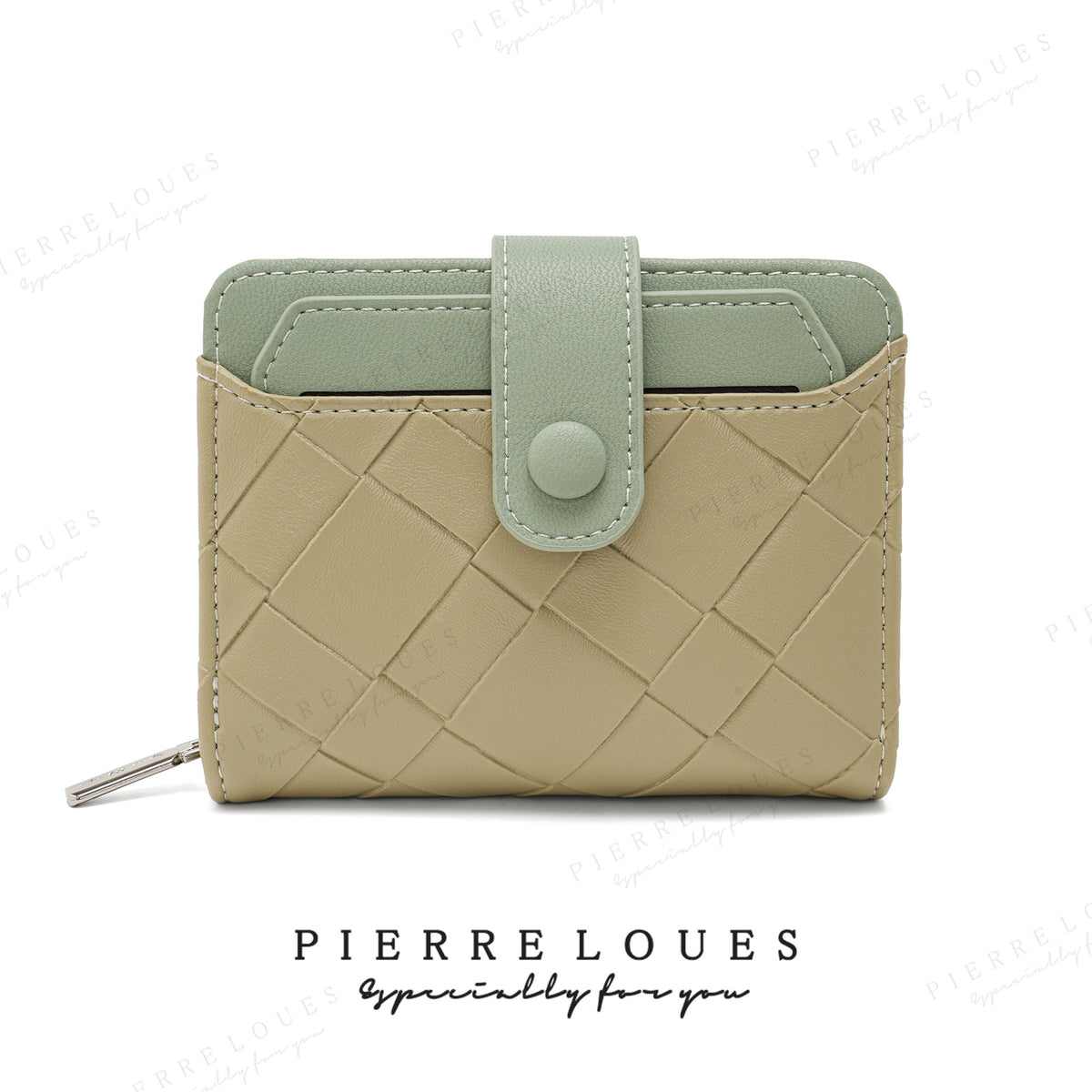 Women's Short Simple Hit Color Diamond Lattice Style Buckle