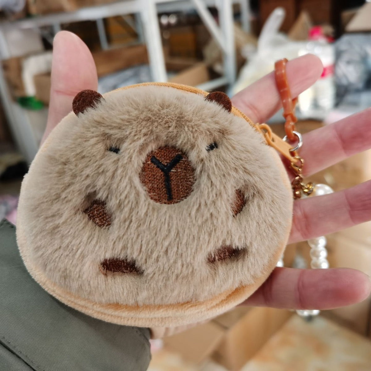 Cute Wallace Mini Little Beaver Ruby Pendant Cartoon Plush Coin Purses