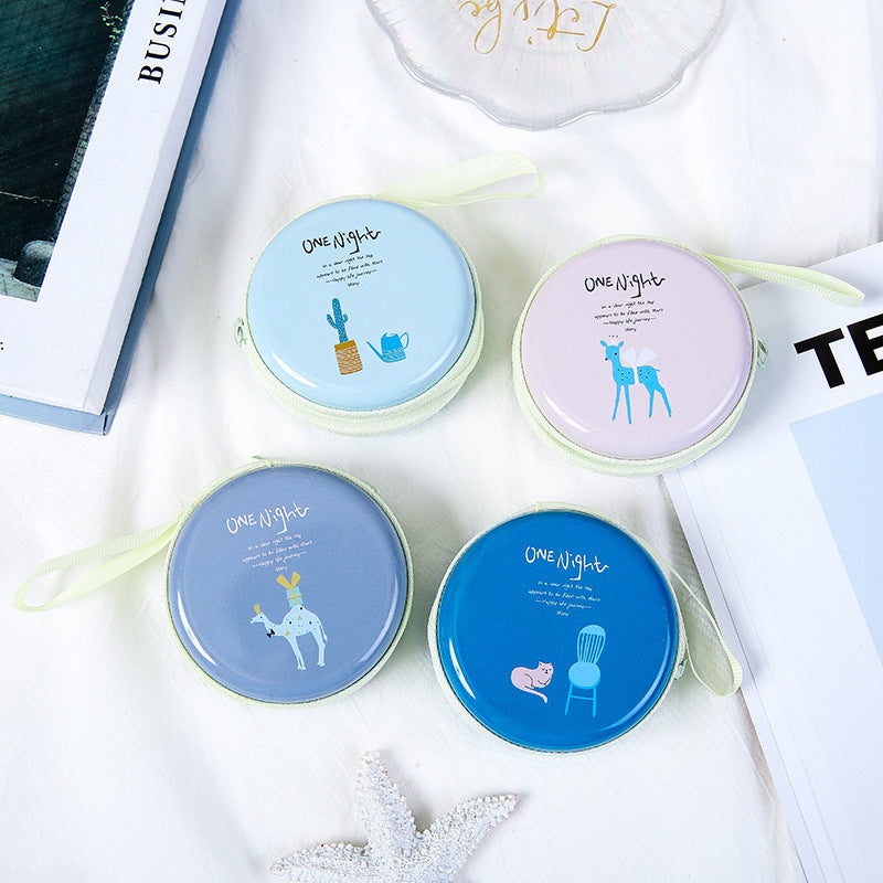 Children's Creative Cute Tinplate Cartoon Change Headset Bags