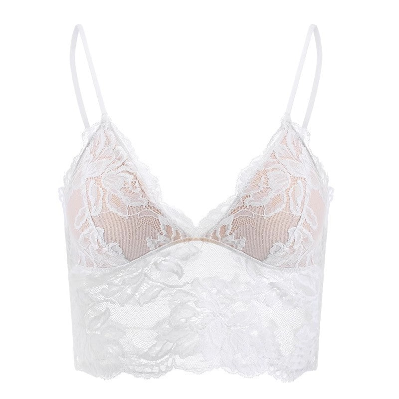 Women's Lace Wireless Small Chest Triangle Cup Thin Lingerie Sets