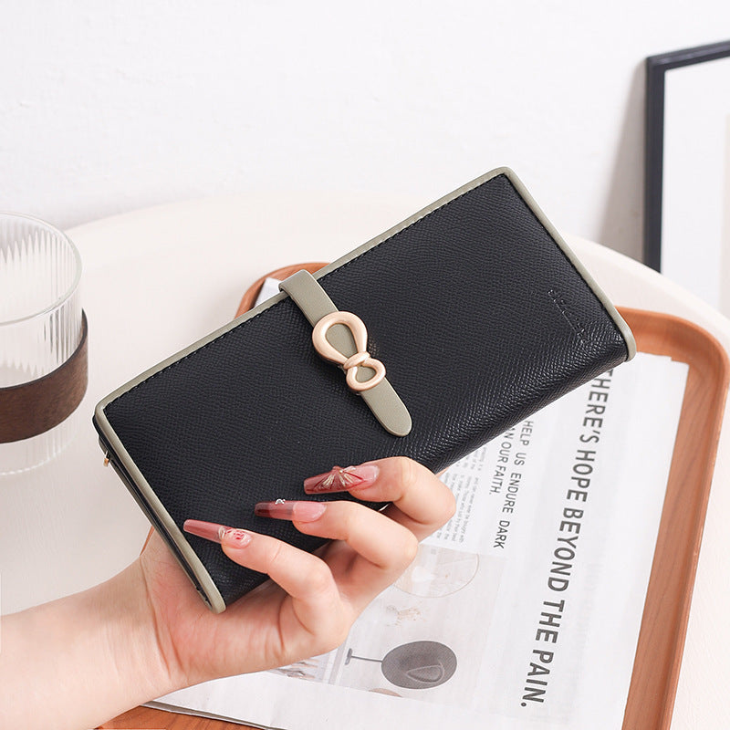 Women's Korean Contrast Color Clutch Two-fold Folding Ladies Wallet