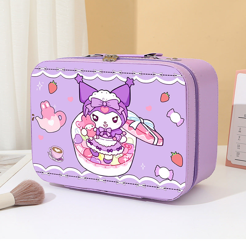 Portable With Mirror Cartoon Clow Hand Account Gu Storage Makeup Bag