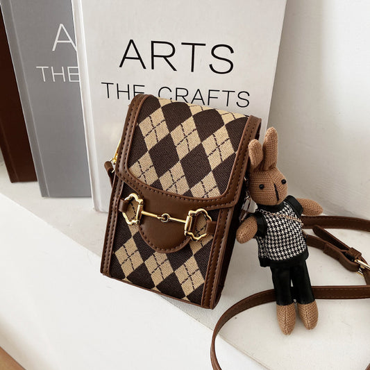 Women's Korean Fashionable Simple Mobile Texture Crossbody Bags