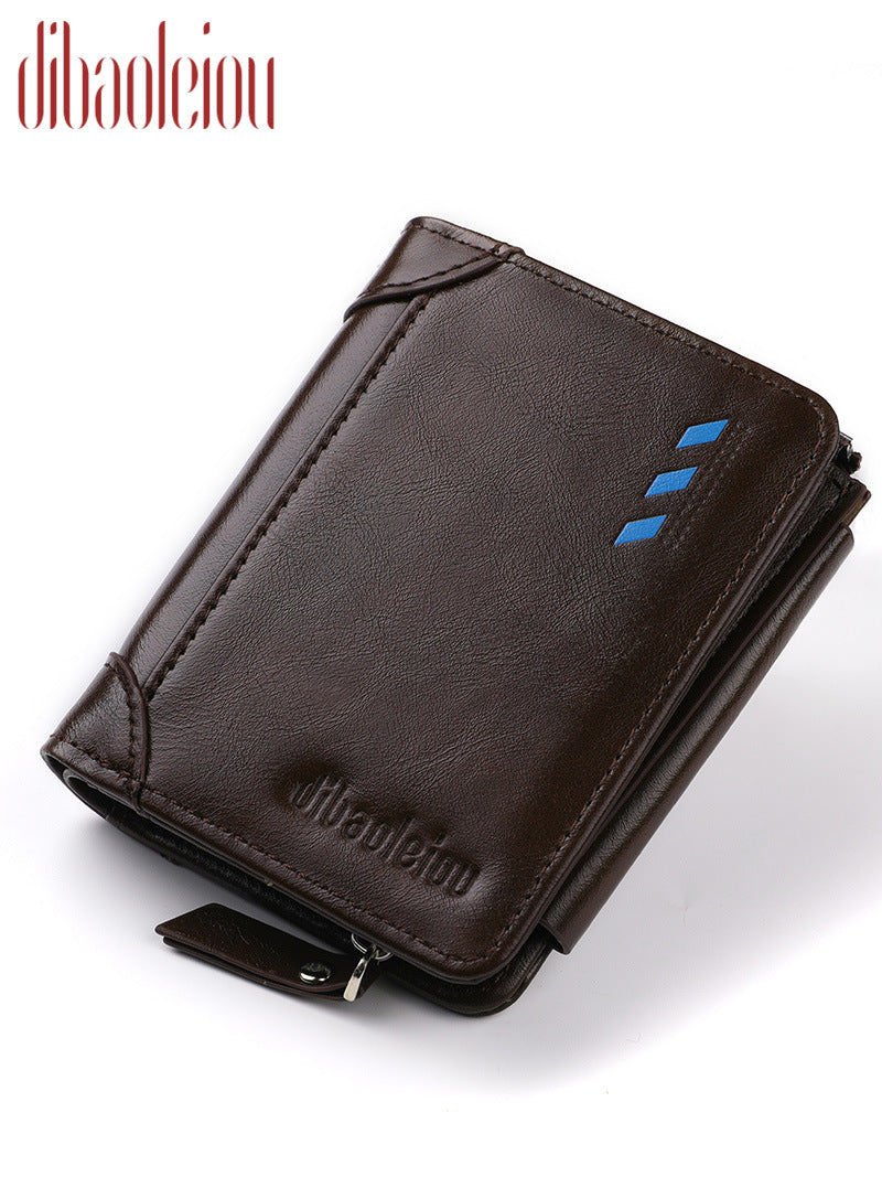 Men's Good-looking Short Zipper Multiple Slots Purses