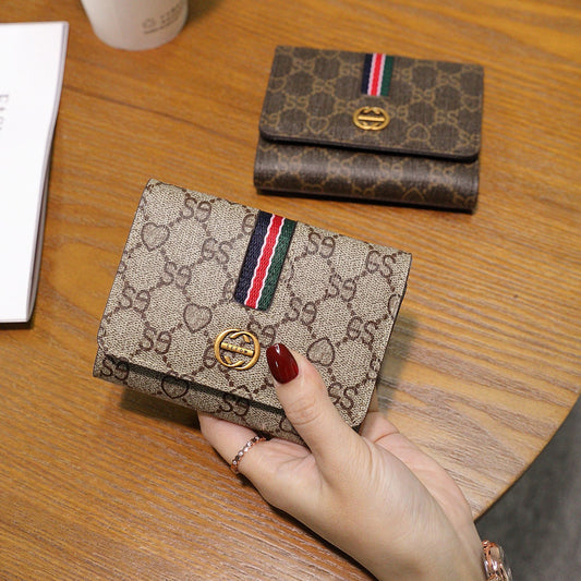 Women's Short Thin Elegant Folding Large Capacity Ladies Wallets